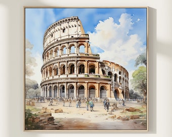 Colosseum painting Rome print Colosseum print Rome art Italy wall art Rome sketch Rome poster Colosseum Rome architecture print. ROME