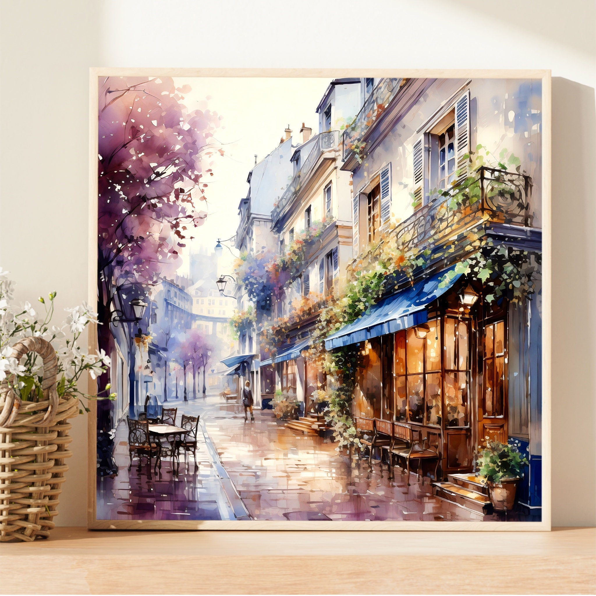 パリの街並みの水彩画：フランス旅行アート - Etsy 日本