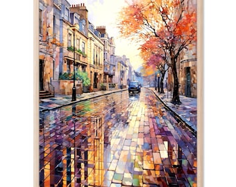 London Cityscape Watercolor Painting Art Print England Travel Wall Art Home Decor Gift