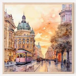 Vienna Poster Austria Print, Vienna Wall Art, Austrian Bohemian Travel Poster, Vienna Gift. VIENNA