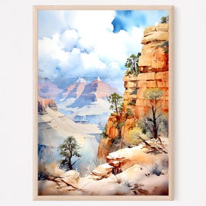 Grand Canyon Art Print Grand Canyon National Park Watercolor Art Print, Grand Canyon Wall Art, Southwestern Wall Art, Grand Canyon Painting