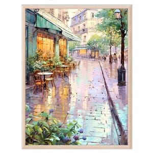 Paris Cityscape Watercolor Art Print Cafe Watercolor Art Cityscape Artwork Travel Art Poster Gift