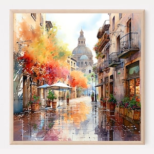 Madrid Watercolor Print, Madrid Painting, Madrid Illustration, Madrid Travel Poster, Madrid Art, Madrid Lovers, Spain Print, Madrid City art