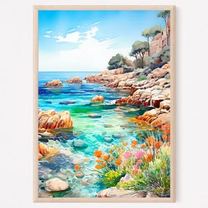 Cyprus Print, Cyprus Wall Art, Cyprus Poster, Cyprus Watercolor Painting, Cyprus Wall Decor, Home Decor Gift, Europe Travel Art