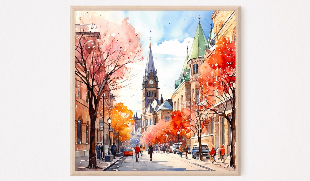 Ottawa Watercolor Painting Art Print, Ottawa Poster, Ottawa Travel