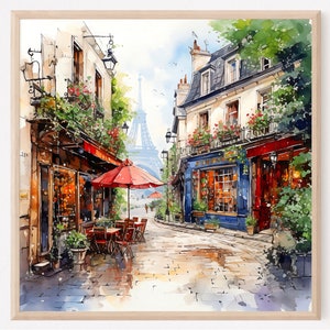 Watercolor Paris France Wall Art, Paris Art Print, Eiffel Tower Print Watercolor Painting, French Watercolor Paris Decor, Cityscape Gift