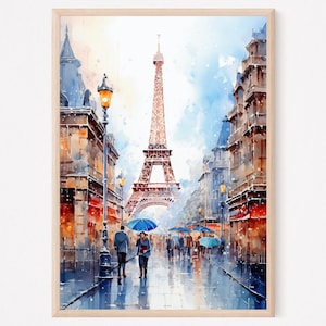 Póster de viaje a París, póster de viaje a la Torre Eiffel, póster de viaje a Europa, decoración del hogar para viajeros, regalo para viajeros.