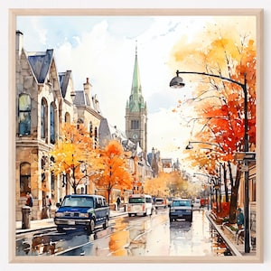 Ottawa Watercolor Painting Art Print, Ottawa Poster, Ottawa Travel, Ottawa Wall Art, Ottawa Decor, Ontario, Canada, Home Decor Gift. OC