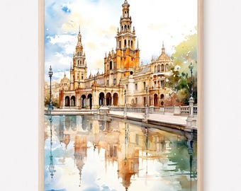 Seville Plaza De Espana Art Print: Spain Travel Poster