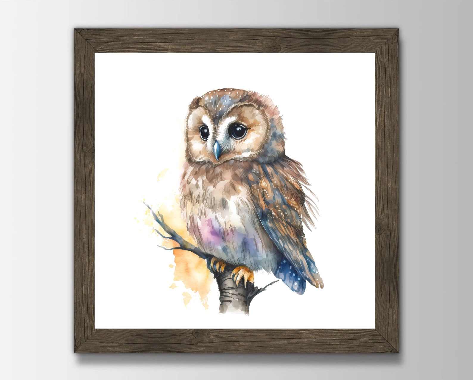 Owl Watercolor Painting, Art Print, Nursery Woodland Fine Art Print