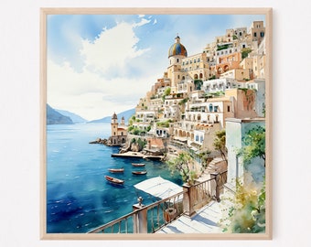 Positano Art Print: Amalfi Coast, Italy Travel Poster