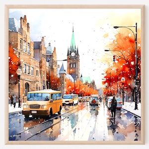 Ottawa Watercolor Painting Art Print, Ottawa Poster, Ottawa Travel, Ottawa Wall Art, Ottawa Decor, Ontario, Canada, Home Decor Gift. OC