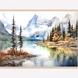 Banff Nationalpark Kanada Kunstdruck, Banff Nationalpark Kanada Kunstdruck, Banff Nationalpark Aquarell Kunst, Aquarell, Geschenk
