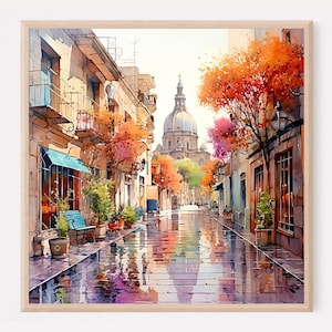 Madrid Print, Spain Wall Art, Madrid Cityscape, Watercolor Print, Spain Painting, Madrid Art Print, Spain Art, Europe Print, Travel Gift