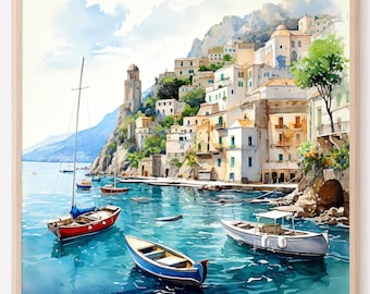 Positano Art Print: Amalfi Coast, Italy Travel Poster