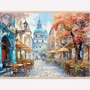 Vienna Austria Art Print Europe Travel Watercolor Illustration Home Decor Gift