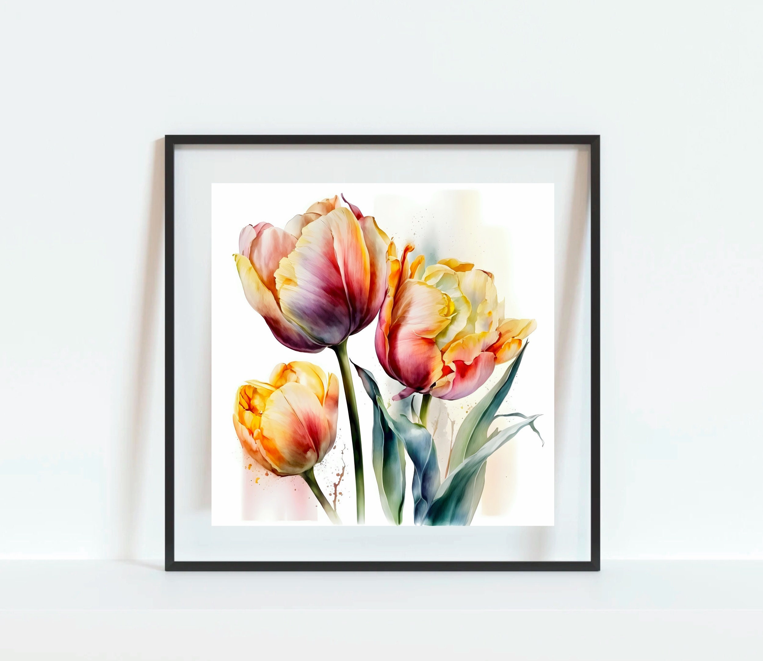Tulip Wall Art Tulip Watercolor Print Spring Home Decor - Etsy
