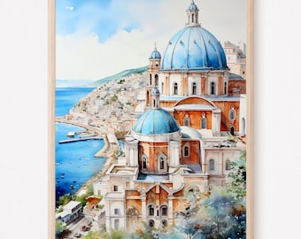 Positano Print: Amalfi Coast, Italy Art, Travel Poster