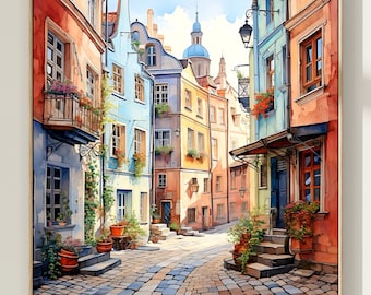 Impressão de Estocolmo: Arte de rua escandinava, pôster de viagem