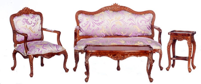 1:12 Scale Miniature Dijon Walnut Living Room Collection