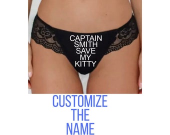 Save My Kitty. Custom Firefighter Gift. Fireman Gift. Firefighter Husband. Firefighter Wife. Thong. Panties. Underwear. Captain.