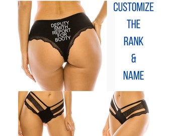 Report For Booty Panties. Military Gift. Army. Navy. Air Force. Marines. Coast Guard. Husband Gift. Wife Gift. Bachelorette Gift. Deputy.