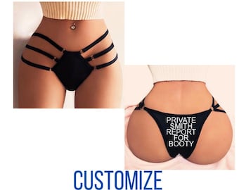 Custom Panties. Personalized Underwear. Sexy Lingerie. Husband Gift. Wife Gift. Bachelorette. Anniversary Gift. Military Report For Booty