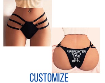 Custom Panties. Personalized Underwear. Sexy Lingerie. Husband Gift. Wife Gift. Bachelorette. Anniversary Gift. Firefighter Save My Kitty
