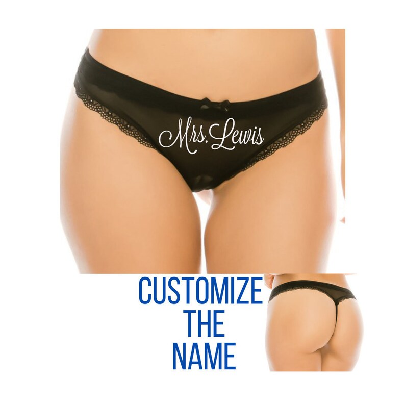 Bachelorette Party Wife Gift Custom Thong Panties Bachelorette Gift Custom Last Name. Husband Gift Personalized G-String Underwear