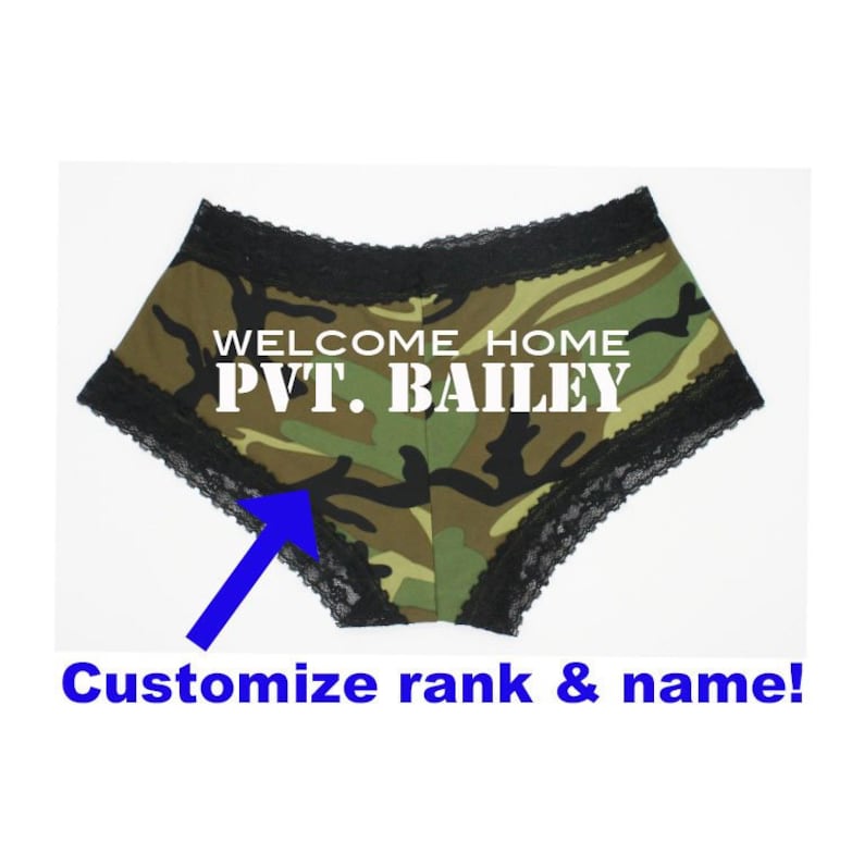 Lace Camo Panties Army Gift Marines Gift Custom Military Underwear Navy Gift Air Force Gift Welcome Coast Guard Camouflage Underwear