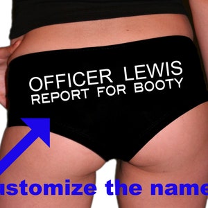 Custom Military Underwear. Army. Navy. Air Force. Marines. Coast Guard. Gift. Husband. Wife. Veteran Gift. Report For Booty. Officer.