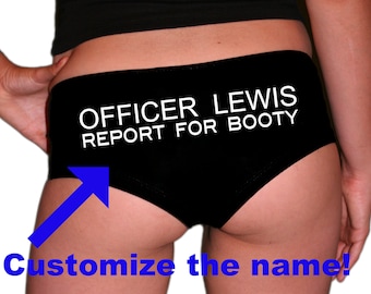 Custom Military Underwear. Army. Navy. Air Force. Marines. Coast Guard. Gift. Husband. Wife. Veteran Gift. Report For Booty. Officer.