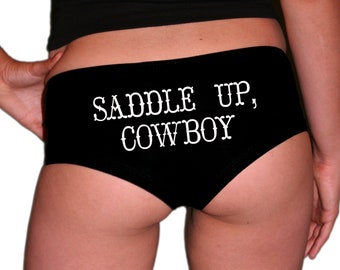 Country Underwear. Western Panties. Cowboy Gift. Cowgirl Gift. Country Wedding. Barn Wedding. Bachelorette. Rustic. Saddle Up Cowboy.