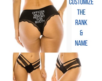 Report For Booty Panties. Military Gift. Army. Navy. Air Force. Marines. Coast Guard. Husband Gift. Wife Gift. Bachelorette Gift. Officer