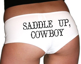 Country Underwear. Western Panties. Cowboy Gift. Cowgirl Gift. Country Wedding. Barn Wedding. Bachelorette. Rustic. Saddle Up Cowboy.