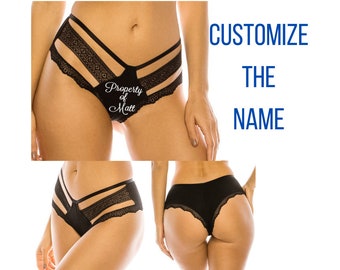 Property of Custom Name Panties. Bride Gift. Anniversary Gift. Bachelorette Gift. Husband Gift. Wife Gift. Lingerie Shower Gift. Personalize