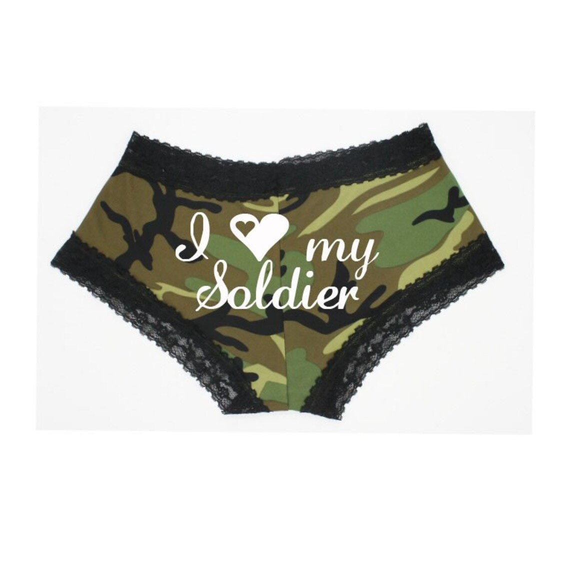 I Love My Soldier Underwear. Lace Camo Panties. Camouflage Etsy
