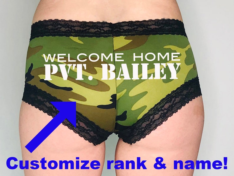Lace Camo Panties Army Gift Marines Gift Custom Military Underwear Navy Gift Air Force Gift Welcome Coast Guard Camouflage Underwear
