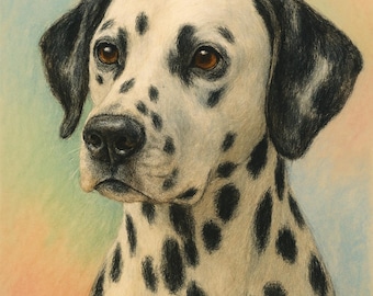 Dalmatian Dog Portrait: Digital Art Print