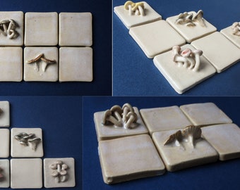 Mushroom Tiles - Bundles of Mini Sculptural Square Tiles