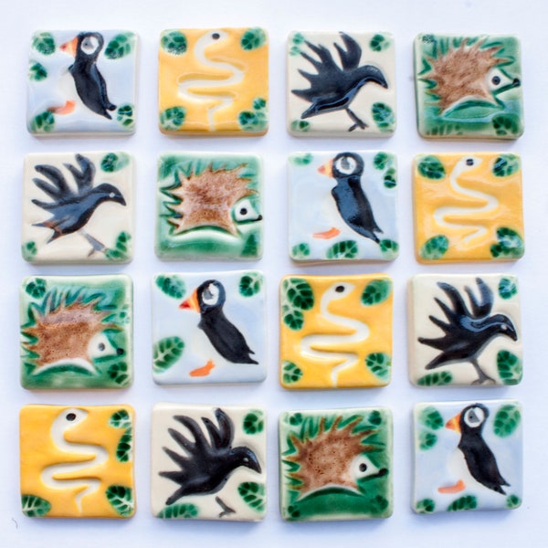 Ceramic Mini Tiles - Sets of 4 - Multiple Options