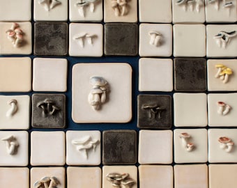 Mushroom Tiles - Bundles of Mini Sculptural Square Tiles