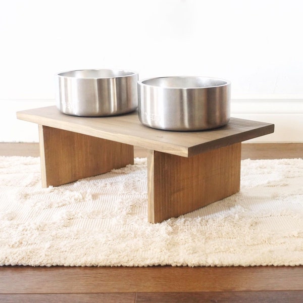 Elevador minimalista para comedero de perros / Plataforma moderna para comedero de perros / Soporte minimalista para comederos / Mesa elevada para alimentar perros / Mesa para comer perros / Mascotas