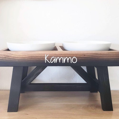 Dog Food Table Stand Dog Dinner Table Elevated Rustic Etsy