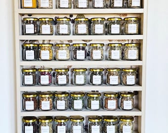 Beginner Apothecary Organic Herbs w/ Shelf | Herbal Blends Kit | Ritual Herbs | Herbs Organizer
