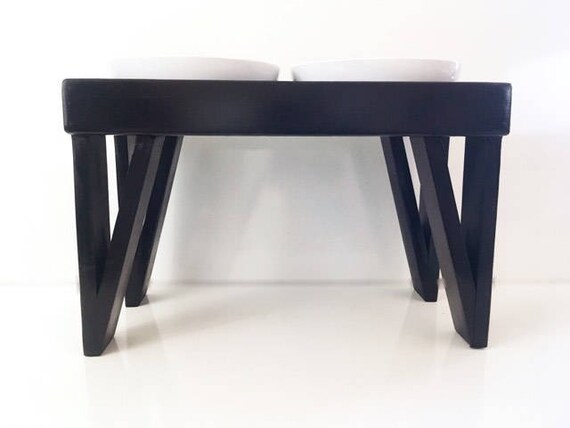 Elevated Modern Wood Dog Food Stand Raised Dog Feeder Etsy