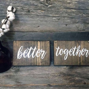 Better Together Chair Signs Mr and Mrs Chair Signs Wedding Day Decorations Wedding Decor Rustic Wedding Outdoor Wedding His Hers image 6