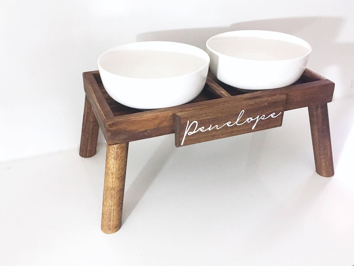 Large Breed Dog Food Stand Modern Dog Feeding Station Etsy