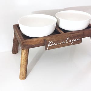 Large Breed Dog Food Stand Modern Dog Feeding Station Elevated Feeder Wood Dog Stand Large Ceramic Dog Bowl Raised Feeder for Dogs image 3