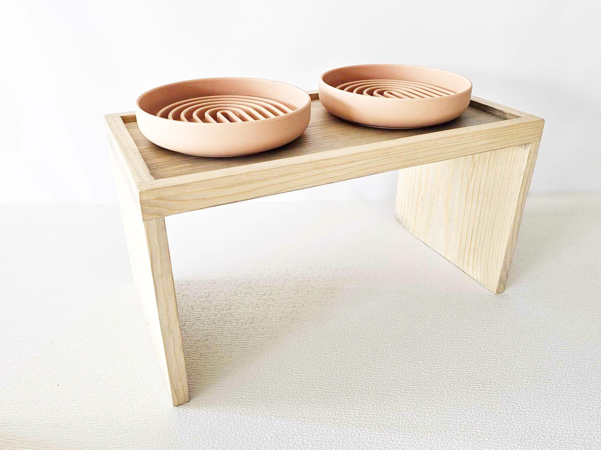 Modern Wood Dog Bowl Stand | Double Dog Bowl Holder | Elevated Dog Water Bowl Feeder | Wood Raised Pet Platform | Yeti Bowl Stand | Dog Gift